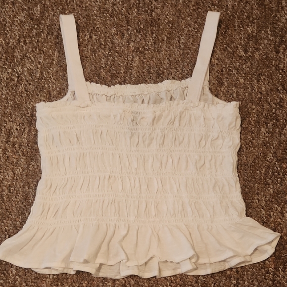 Universal Thread White Smocked Ruffle Tank - Picture 4 of 4
